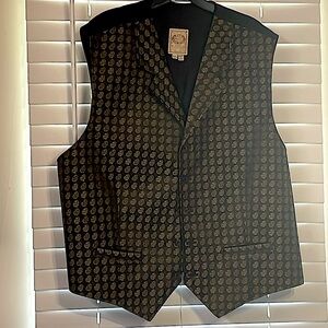 WAH MAKER Black Gold Brown PAISLEY Polyester Mens WESTERN VEST XXL!